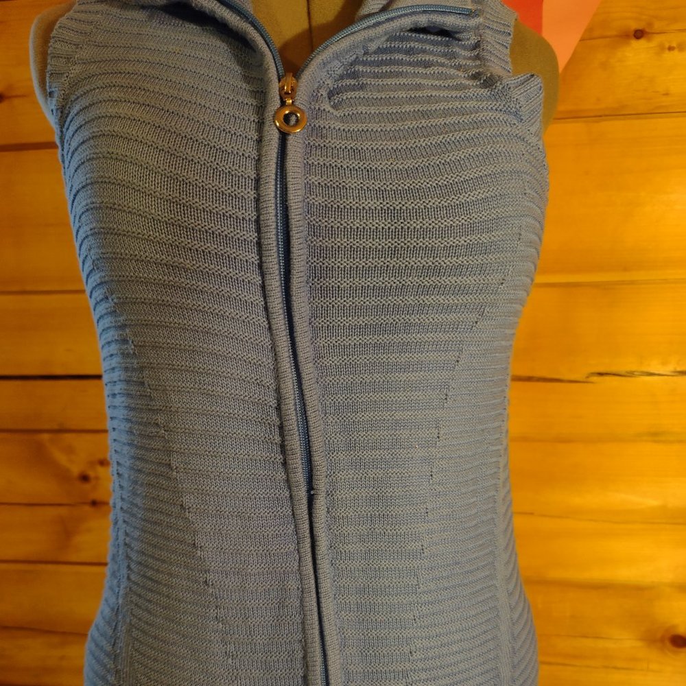 Tunic Length Zip-Up Sweater Vest